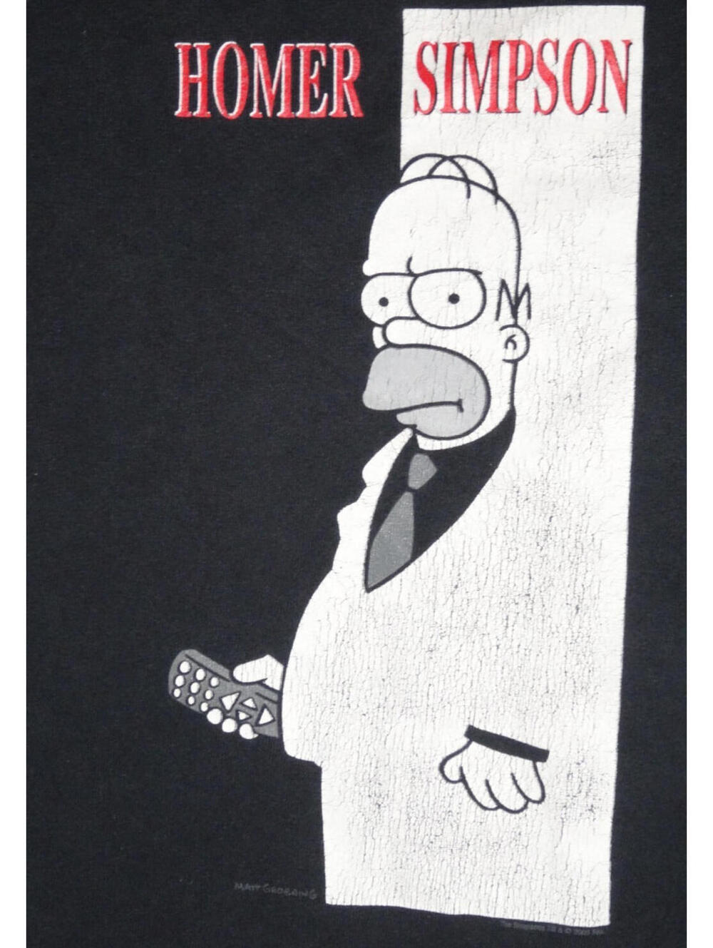 Vintage The Simpsons Homer Simpson Scarface Cartoon T Shirt Mens Medium Parody